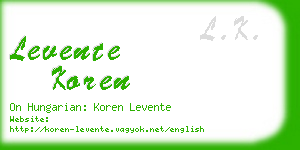 levente koren business card